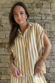 Mallow Stripe Cap Sleeve Shirt Indian Yellow /40=